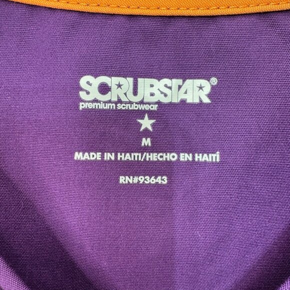 Scrubstar Womens Size Medium V-Neck Scrub Top Purple Durable Easy Fit Stretch - Picture 2 of 8